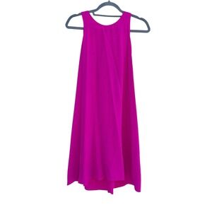 NWT Cynthia Rowley Hot Pink Silk Shift‎ Short Dress with T Back sz 10